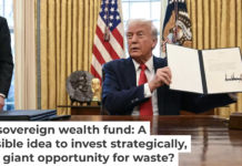 U.S. President Donald Trump signs an executive order to create a U.S. sovereign wealth fund on Feb. 3, 2025. Jim Watson/AFP via Getty Images